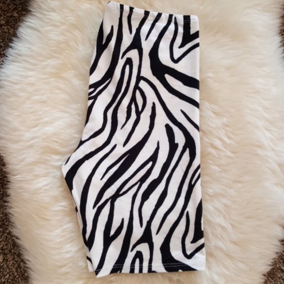 Bear Dance Pants - Zebra Print Biker Shorts by Bear Dance
